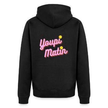 youpi matin - Veste à capuche bio Premium Unisexe - noir - Dos - Nico (187cm)