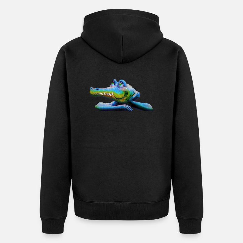 Crocodile Retro Amstrad - Mascotte 01 - Veste à capuche bio Premium Unisexe - noir