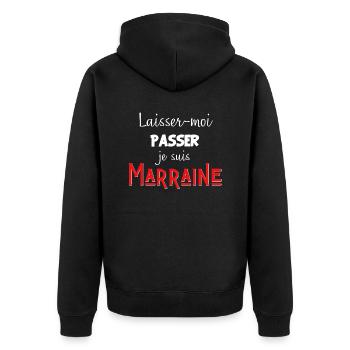 laisse-moi passer je suis marraine - Veste à capuche bio Premium Unisexe - noir - Dos - Nico (187cm)