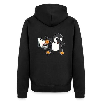 dab dabbing pinguin basketball birthday christmas - Unisex Premium Bio Zip Hoodie - Schwarz - Hinten - Nico (187cm)