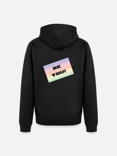 BE YOU - Unisex Premium Bio Zip Hoodie - Schwarz