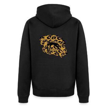 Release your Wild Thing - Unisex Premium Bio Zip Hoodie - Schwarz - Hinten - Nico (187cm)