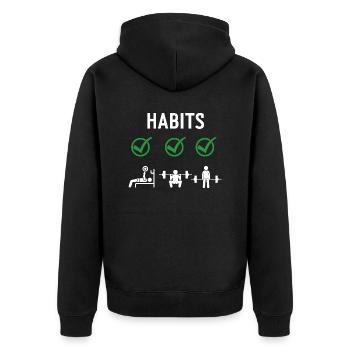 Gym Deadlifts Workout love - ma déroute de fitness de passe-temps - Veste à capuche bio Premium Unisexe - noir - Dos - Nico (187cm)