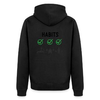 Gym Deadlifts Workout love - my hobby fitness rout - Unisex Premium Organic Zip Hoodie - black - Back - Nico (187cm)