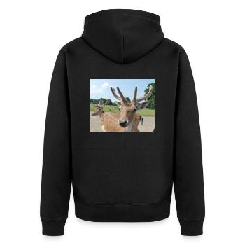 Close up of a Deer - Unisex Premium Organic Zip Hoodie - black - Back - Nico (187cm)