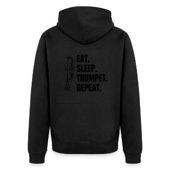 Trompete Musik Spruch Musiker Instrument lustiger - Unisex Premium Bio Zip Hoodie - Schwarz - Hinten - Nico (187cm)