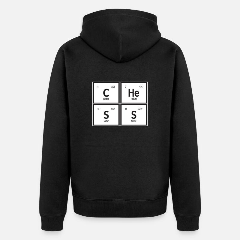 Schach | Periodensystem der Elemente - Unisex Premium Bio Zip Hoodie - Schwarz