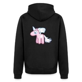 Angel the SkyPony - Ange pony - Veste à capuche bio Premium Unisexe - noir - Dos - Nico (187cm)