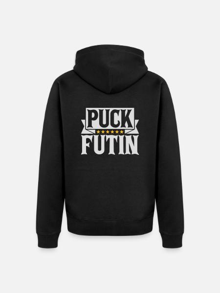 Conception du logo Puck Futin - Veste à capuche bio Premium Unisexe - noir