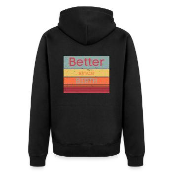 Just better - Unisex Premium Bio Zip Hoodie - Schwarz - Hinten - Nico (187cm)