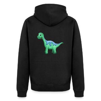 Lieber Dinosaurier. - Unisex Premium Bio Zip Hoodie - Schwarz - Hinten - Nico (187cm)