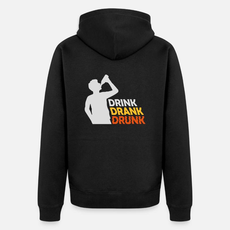 boire bu ivre citation - Veste à capuche bio Premium Unisexe - noir