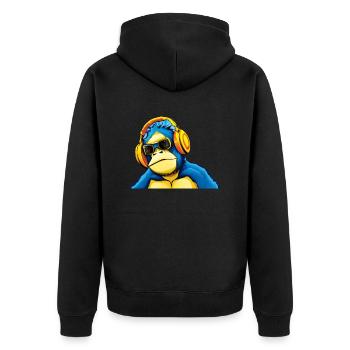 Monkey Dj - Veste à capuche bio Premium Unisexe - noir - Dos - Nico (187cm)