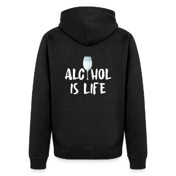 Bière Vin Whisky Schnaps Alcool - Veste à capuche bio Premium Unisexe - noir - Dos - Nico (187cm)