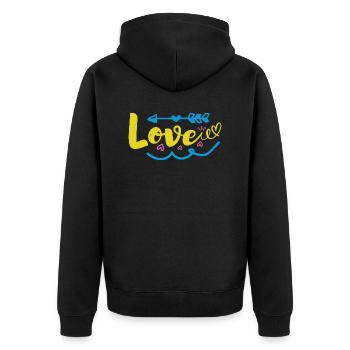 AMOUR Drôle, - Veste à capuche bio Premium Unisexe - noir - Dos - Nico (187cm)
