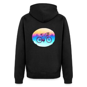 Fahrradfahrer Radeln Fahrrad Radfahren Radfahrer - Unisex Premium Bio Zip Hoodie - Schwarz - Hinten - Nico (187cm)