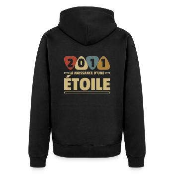 2011 date de naissance / anniversaire année 2011 - Veste à capuche bio Premium Unisexe - noir - Dos - Nico (187cm)