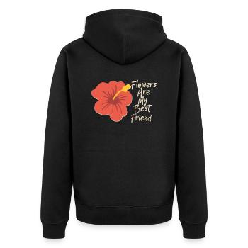 Fleurs - Meilleurs amis - Veste à capuche bio Premium Unisexe - noir - Dos - Nico (187cm)