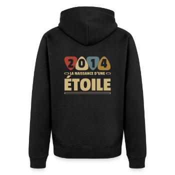2014 année de naissance / anniversaire année 2014 - Veste à capuche bio Premium Unisexe - noir - Dos - Nico (187cm)