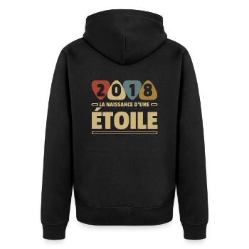 2018 année de naissance / anniversaire année 2018 - Veste à capuche bio Premium Unisexe - noir - Dos - Nico (187cm)
