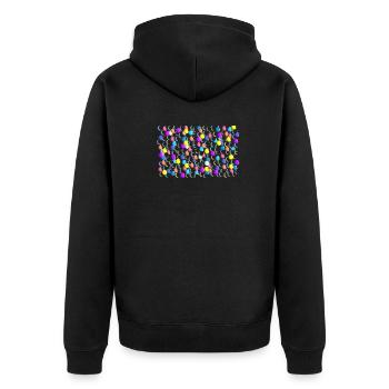 bubbels - Unisex Premium Bio Zip Hoodie - Schwarz - Hinten - Nico (187cm)