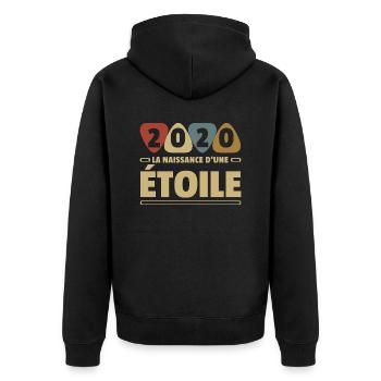 2020 date de naissance / anniversaire année 2020 - Veste à capuche bio Premium Unisexe - noir - Dos - Nico (187cm)
