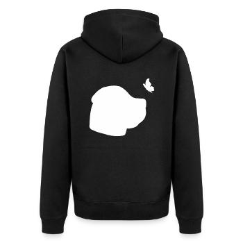 Boerboel Silhouette - Unisex Premium Bio Zip Hoodie - Schwarz - Hinten - Nico (187cm)