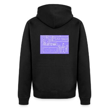Peace Baker. - Unisex Premium Bio Zip Hoodie - Schwarz - Hinten - Nico (187cm)