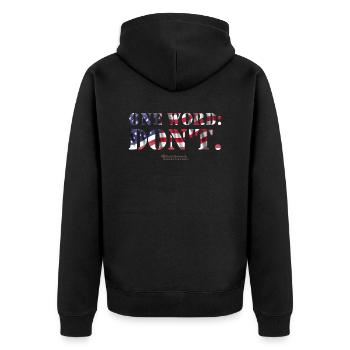 USA Flag Biden Quote - Unisex Premium Organic Zip Hoodie - black - Back - Nico (187cm)