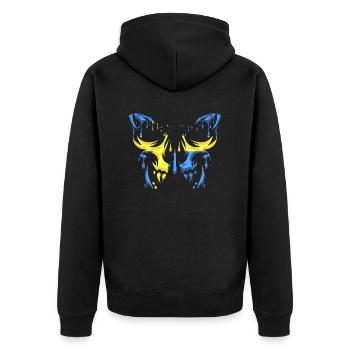 Flagge von Schweden Land Offizielle Staaten Kontinent - Unisex Premium Bio Zip Hoodie - Schwarz - Hinten - Nico (187cm)