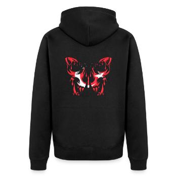 Türkei Land Flagge Offizielle Staaten Kontinent - Unisex Premium Bio Zip Hoodie - Schwarz - Hinten - Nico (187cm)