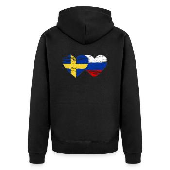Suède Drapeau russe utilisé - Veste à capuche bio Premium Unisexe - noir - Dos - Nico (187cm)