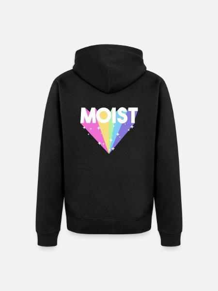 Moist Funny Meme Offensive Weird Cool Hilarious - Unisex Premium Organic Zip Hoodie - black