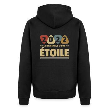 2022 date de naissance / anniversaire année 2022 - Veste à capuche bio Premium Unisexe - noir - Dos - Nico (187cm)