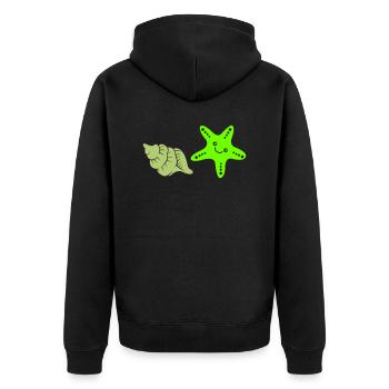 seestern muschel - Unisex Premium Bio Zip Hoodie - Schwarz - Hinten - Nico (187cm)
