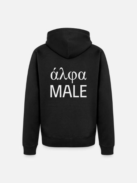 greek letter alpha - Unisex Premium Organic Zip Hoodie - black
