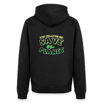 Pollution de l’environnement - Veste à capuche bio Premium Unisexe - noir - Dos - Nico (187cm)