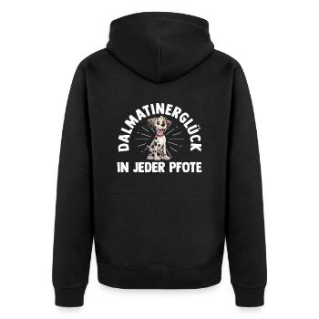 Hund Dalmatiner - Unisex Premium Bio Zip Hoodie - Schwarz - Hinten - Nico (187cm)