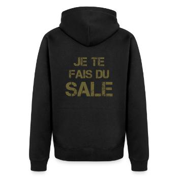 Je te fais du sale - Veste à capuche bio Premium Unisexe - noir - Dos - Nico (187cm)