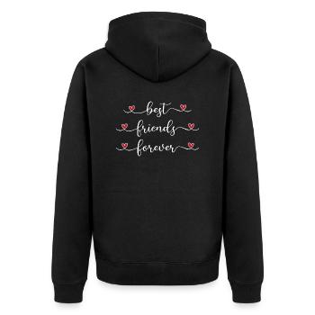 Best friends forever - Unisex Premium Bio Zip Hoodie - Schwarz - Hinten - Nico (187cm)