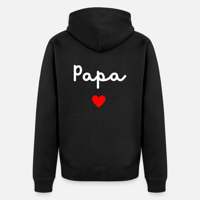 Papa cœur - Veste à capuche bio Premium Unisexe - noir
