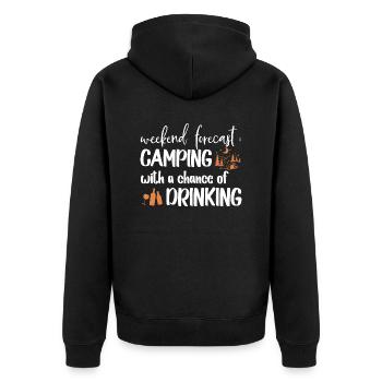 Vorhersage Camping Happy Camping Lustig - Unisex Premium Bio Zip Hoodie - Schwarz - Hinten - Nico (187cm)