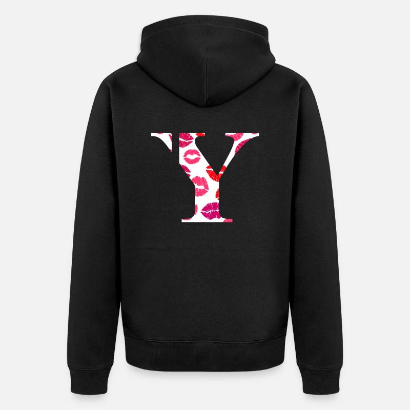 Lettre y bisous - Veste à capuche bio Premium Unisexe - noir