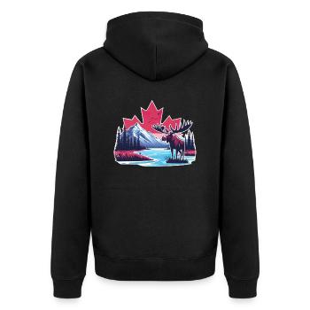 Canada 22 - Unisex Premium Organic Zip Hoodie - black - Back - Nico (187cm)
