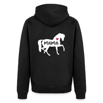 Cheval maman fête des mères chemise maman amant cadeau mignon - Veste à capuche bio Premium Unisexe - noir - Dos - Nico (187cm)