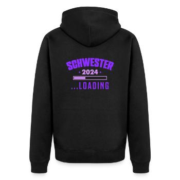 Sister 2024 - Unisex Premium Organic Zip Hoodie - black - Back - Nico (187cm)