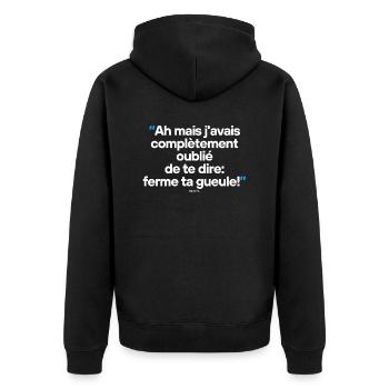 H - Citation célèbre de séries TV / films - Veste à capuche bio Premium Unisexe - noir - Dos - Nico (187cm)