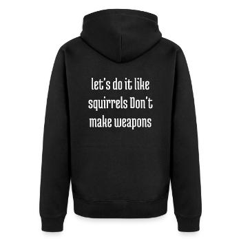 funny quote peace for paris quote joke anti war - Unisex Premium Bio Zip Hoodie - Schwarz - Hinten - Nico (187cm)