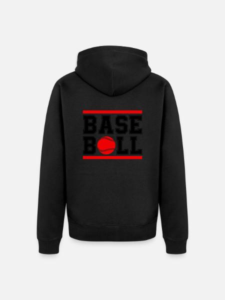 baseball 1 - Unisex Premium Bio Zip Hoodie - Schwarz