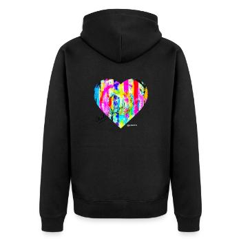 « MadeW-LOVE » par Acryl Galerie & Design - Veste à capuche bio Premium Unisexe - noir - Dos - Nico (187cm)